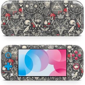 ZOOMHITSKINS Switch Lite Accessories, Compatible for Switch Lite Skin, Mysterious Dark Secret Red Black Deep, 3M Vinyl, Durable & Fit, Easy to Install, Made in The USA