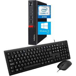 Lenovo ThinkCentre M710q Tiny Desktop Computer, Intel Core i7-6700T Up to 3.6GHz, 16 GB DDR4 RAM, 256 GB SSD, DisplayPort, Keyboard and Mouse, Windows 10 Pro (Renewed)