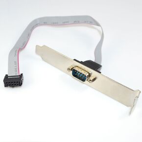 Serial 9 pin DB9 RS232 Motherboard Com Port Ribbon Cable Connector Slot Bracket
