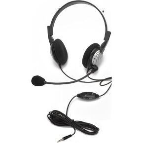Andrea Communications NC-185M On-Ear Stereo Mobile Headset with Noise-Canceling Microphone, in-Line Volume/Mute Controls, and Single 4-pin Audio Plug TRRS, 3.5mm