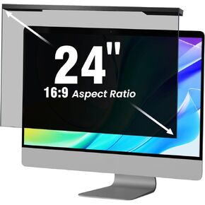 Hanging 24 Inch Computer Privacy Screen Filter, Computer Screen Privacy Cover, Compatible with, 23.8 Inch 16:9 Widescreen Monitors, Protect Eyes from Glare and Blue Light