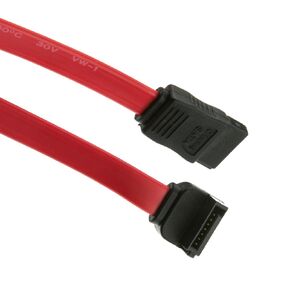 CableWholesale 1.5 Feet Serial(ATA) Cable, SATA to 90 Degree Right Angle SATA Connector, Single Right Angle SATA Cable, 26 AWG, Red, eSATA Male to Internal SATA Male Data Transfer Cable