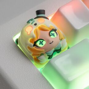 Artisan Keycap, Kawaii Alice Design, Single 1U ESC Key Replacement, Handmade Resin, MX Switch Compatible