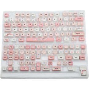 Cute PBT Keycaps 134keys 5-Sided MOA Custom Keycaps Compatible with Mechanical Keyboards Compatible with MX Switches(MOA-KAT Pink Bag)