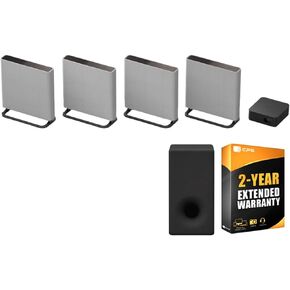 Sony HTA9M2 BRAVIA Theater Quad with 16 Total Speakers, Dolby Atmos/DTS:X Bundle with Premium SA-SW3 6.3" 200W Wireless Subwoofer + 2 Year CPS Enhanced Protection Pack