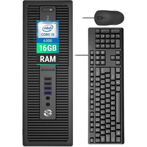 HP 800 G2 Small Form Factor PC, 800G2 SFF Desktop Computer, 6th gen core i5-6500, 16GB DDR4 RAM, 1TB SDD, VGA, Windows 10 pro (Renewed)