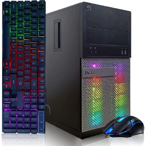 Dell RGB Gaming Desktop PC, Intel Quad I5 up to 3.6GHz, GeForce GTX 1660 Super 6G GDDR6, 16GB RAM, 128G SSD + 2TB, DVD, WiFi & Bluetooth, RGB Keyboard & Mouse, Win 10 Pro (Renewed)