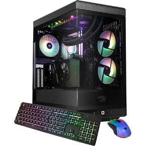 iBUYPOWER Y40 PRO Black Gaming PC Desktop Computer AMD Ryzen 7 7800X3D CPU, NVIDIA GeForce RTX 5070 12GB GPU, 32GB DDR5 RGB 5200MHz RAM, 2TB NVMe SSD, Windows 11 Home, Keyboard, Mouse - Y40BA7N5702