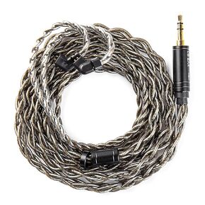 EZ EAR KBEAR Darkjade IEM Cable في سلك شاشة الأذن مع قابس مطلي بالفضة لـ KZ ZS10PRO/ZS12 PRO X/EDX PRO/ZSN PRO X/CASTOR/AS16 PRO/AS24/ZAR/ZAS/ZAX ، CCA CRA/C10 (MIC 3.5mm-with-with-gray ، QDC ، QDC)