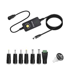DC 12V-24V to DC 3V 4.5V 5V 6V 7.5V 9V 12V Multi-Voltage Adapter Cable，DC-DC Step Down Module (3.3ft) with 7 Connector Tips, for Tablets, Led Light, Lamps, Routers