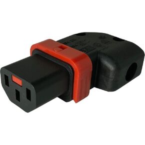IEC Lock+ PA130100BK Straight The World's First Locking Rewireable IEC320-C13 Connectors No More Accidental Unplugging or Disconnections (Straight)
