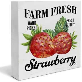 مزرعة عنبية صندوق خشبي تسجيل ديكور مكتب فني 5 "x 5" ألوان مائية التوت الخشب كتلة تسجيل ديكور للمنزل المطبخ منضدية الجرف الجدار in Kuwait