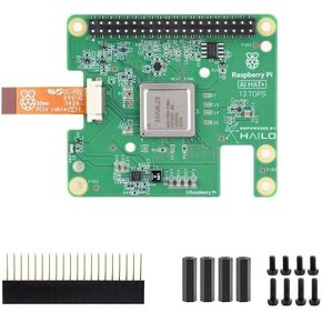 Official Raspbery Pi AI HAT+, Build-in 13 Tops Hailo-8 AI Accelerator to Quickly Build A Wide Range of AI-Powered Applications, High-Performance AI HAT Suitable for Raspbery Pi 5 (RPi AI HAT+ (13T))