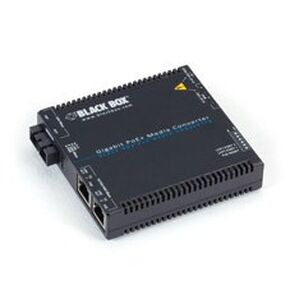 Black Box Network - LGC5211A - Black Box Gigabit PoE+ Media Converter, 10/100/1000BASE-T to 850-nm Multimode, SC, 550 m - 2x PoE+ (RJ-45) Ports - 1 x SC Ports - Multi-mode - Gigabit Ethernet -