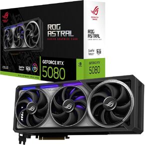 ASUS ROG Astral GeForce RTX 5080 16GB GDDR7 Gaming Graphics Card (Nvidia GeForce RTX5080, Four Fans, 3.8 Slot Design, PCIe 5.0, 2X HDMI 2.1b, 3X DisplayPort 2.1a, ROG-ASTRAL-RTX5080-16G Gaming)