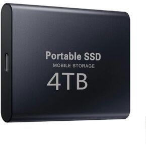 Type-c USB 3.1 SSD Portable Flash Memory 4TB SSD Hard Drive Portable SSD External SSD Hard Drive for Laptop Desktop (Color : Black Size : 1TB) (Black 6TB)