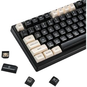 Keycaps- Double Shot PBT Custom Keycap Set, Rome Minimalist Style 161 Keys, Suitable for 65% 75% 80% 98% 100% All Kinds of Mechanical Keyboards with Cross Shaft, with Key Puller