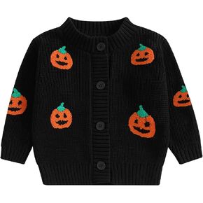 Toddler Baby Girl Cardigan Long Sleeve Floral Button Knit Sweater Coats Top Cute Fall Winter Knitwear Jacket Warm Clothes in Kuwait