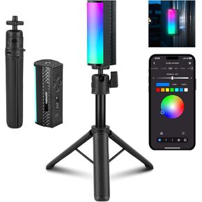 NEEWER Magnetic Handheld Light Wand with Desk Tripod, 17 Scenes, APP Control 360° Full RGB Mini LED Video Lighting Stick, 2500K-8500K Dimmable CRI97 for Photography Vlog TikTok, 2550mAh Battery, TL97C