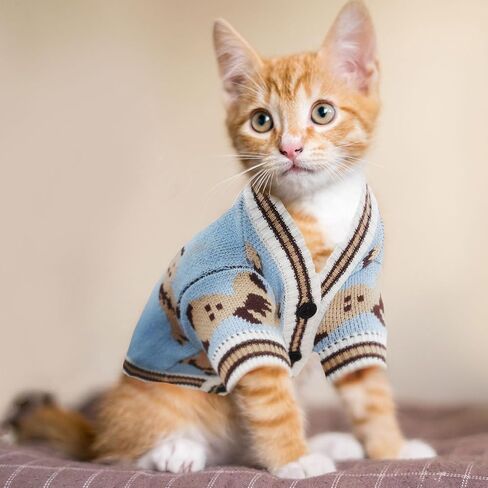 ABRRLO Small Dog Sweaters Cardigans Clothes for Small Medium Dogs Boy Girl in Saudi Arabia