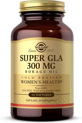 Solgar Super GLA 300 mg, 60 Softgels - Cold-Pressed Borage Oil, Essential Fatty Acid - Women’s Health, Overall Health - Gluten Free, Dairy Free - 60 Servings in Saudi Arabia