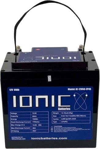 Ionic Lithium 12V 150Ah | Dual Purpose Starter Battery 1600 CA + LiFePO4 Deep Cycle + Bluetooth in Saudi Arabia