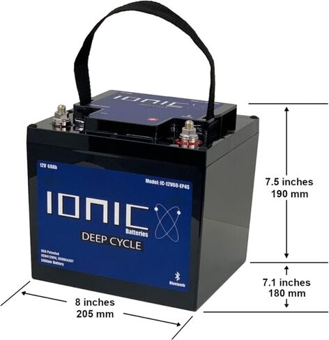 Ionic Lithium 12V 150Ah | Dual Purpose Starter Battery 1600 CA + LiFePO4 Deep Cycle + Bluetooth in Saudi Arabia