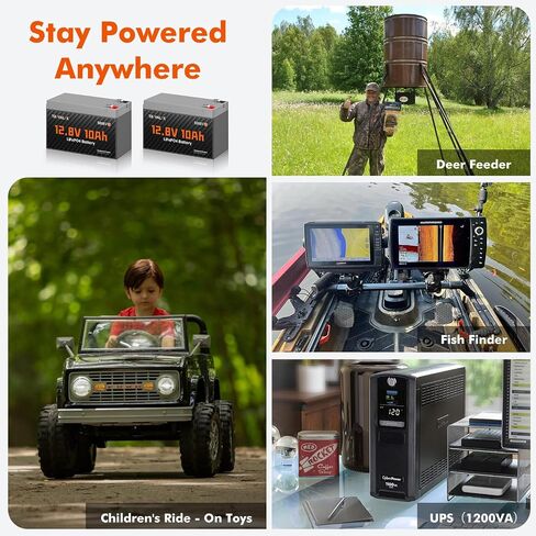 بطارية 12V 10AH LITHIUM LIFEPO4 ، المدمج في 10A BMS ، تصميم خفيف الوزن ، ما يصل إلى 5000+ دورة عميقة ، 10 سنوات عمر ، ترقية الآن لمكتشف الأسماك ، UPS الصغيرة ، الطاقة الشمسية ، ألعاب الركوب ، الإضاءة ، الإضاءة in Kuwait