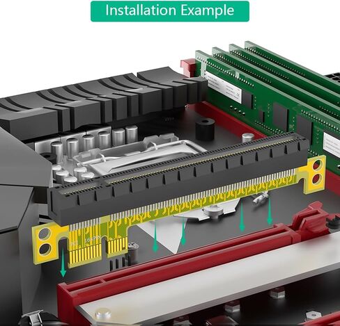 JMT PCI-e Express 16x إلى 1x 16x بطاقة تمديد الذكور إلى محول بطاقة Riser الإناث لبطاقة الرسومات (16x إلى 16x PCIE5.0) in Saudi Arabia