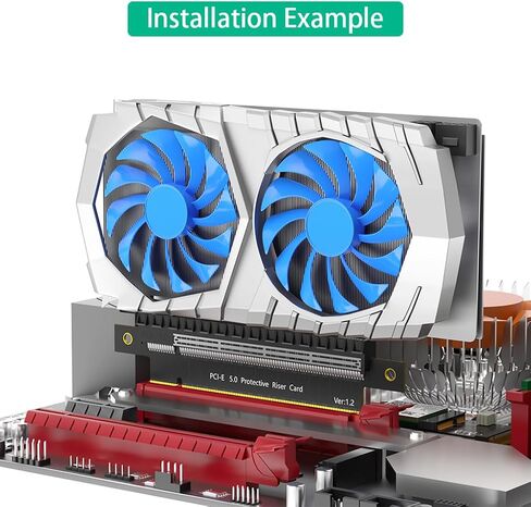 JMT PCI-e Express 16x إلى 1x 16x بطاقة تمديد الذكور إلى محول بطاقة Riser الإناث لبطاقة الرسومات (16x إلى 16x PCIE5.0) in Kuwait