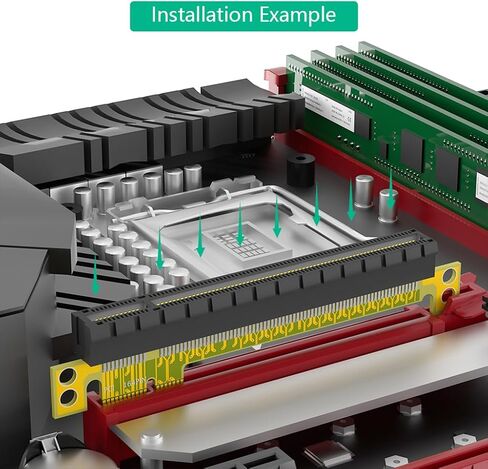 JMT PCI-e Express 16x إلى 1x 16x بطاقة تمديد الذكور إلى محول بطاقة Riser الإناث لبطاقة الرسومات (16x إلى 16x PCIE5.0) in Saudi Arabia