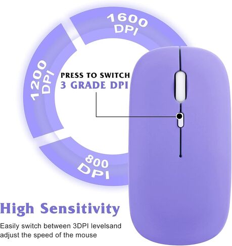 Rechargeable Bluetooth Keyboard and Mouse Combo Ultra Slim Full-Size Keyboard and Ergonomic Mouse for HTC Wildfire E3 and All Bluetooth Enabled Mac/Tablet/iPad/PC/Laptop - Violet Purple in Saudi Arabia