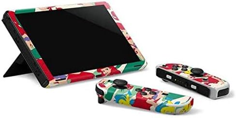 Skinit Decal Gaming Skin Compatible with Nintendo Switch OLED (2021) - Officially Licensed Disney The Little Mermaid Ariel and Flounder Pattern Design in Saudi Arabia