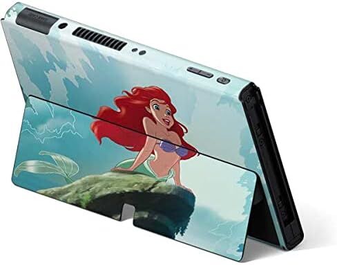 Skinit Decal Gaming Skin Compatible with Nintendo Switch OLED (2021) - Officially Licensed Disney The Little Mermaid Ariel and Flounder Pattern Design in Saudi Arabia