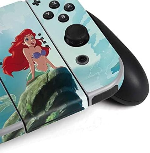 Skinit Decal Gaming Skin Compatible with Nintendo Switch OLED (2021) - Officially Licensed Disney The Little Mermaid Ariel and Flounder Pattern Design in Saudi Arabia