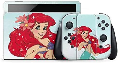 Skinit Decal Gaming Skin Compatible with Nintendo Switch OLED (2021) - Officially Licensed Disney The Little Mermaid Ariel and Flounder Pattern Design in Saudi Arabia