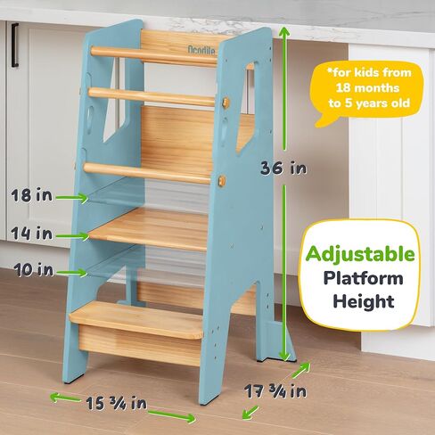 Toddler Standing Tower - Adjustable Height Toddler Kitchen Stool Helper - Ideal Kids Kitchen Step Stool for Learning New Skills - 2024 Design with Safety Feet - Pink in Saudi Arabia