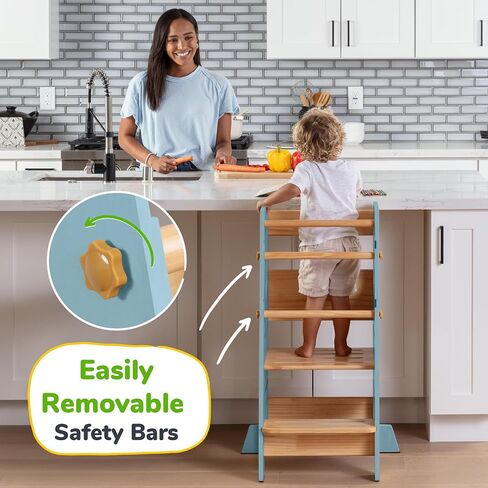 Toddler Standing Tower - Adjustable Height Toddler Kitchen Stool Helper - Ideal Kids Kitchen Step Stool for Learning New Skills - 2024 Design with Safety Feet - Pink in Saudi Arabia