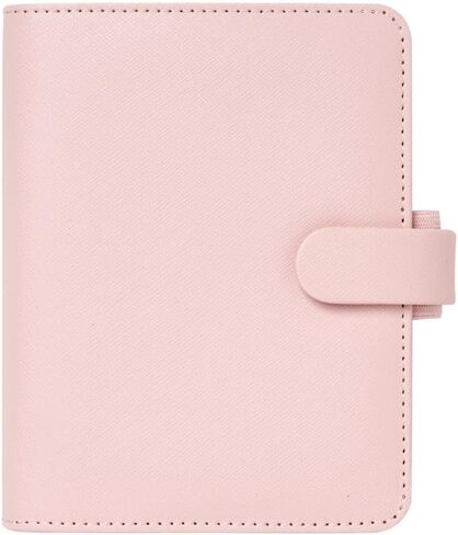 Filofax Saffiano Organizer, Pocket Size, Blush - Cross-Grain, Leather-Look, Six Rings, Week-to-View Calendar Diary, Multilingual, 2024 (C022697-24) in Saudi Arabia