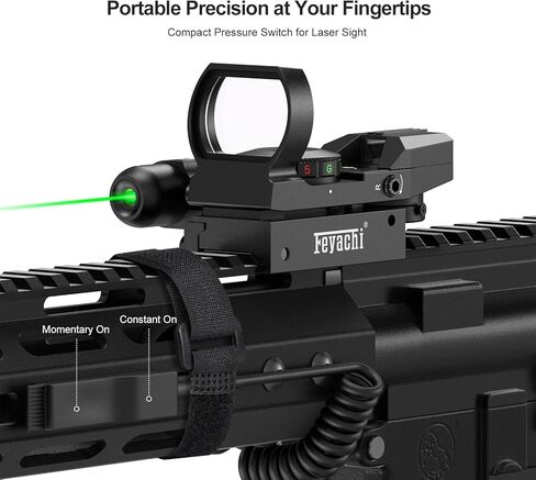 Feyachi Reflex Sight - 4 Reticle Red & Green Dot Sight Optics with Integrated Red/Green Laser Sight Less Than 5mW Output in Kuwait