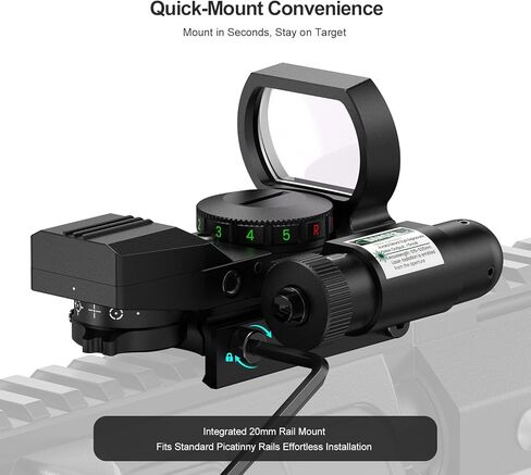 Feyachi Reflex Sight - 4 Reticle Red & Green Dot Sight Optics with Integrated Red/Green Laser Sight Less Than 5mW Output in Kuwait