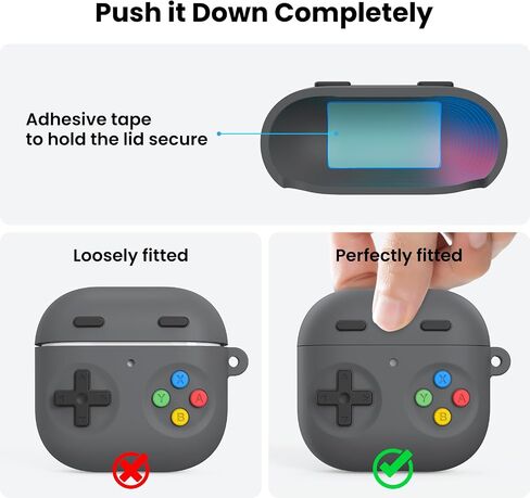 Delidigi for AirPods 4 Case Cover ، Classic Handheld Console Design Silicone Protection مع قلم التنظيف وسلسلة المفاتيح لـ AirPods 4th Generation 2024 (Deep Gray ، AirPods 4th Gen) in Kuwait
