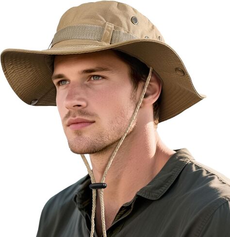 Sun Hat for Men Women: Fishing Hat Wide Brim Bucket Boonie Hats UV Protection for Summer Beach Hiking Safari Travel in Saudi Arabia
