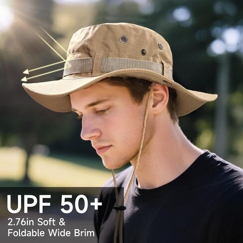 Sun Hat for Men Women: Fishing Hat Wide Brim Bucket Boonie Hats UV Protection for Summer Beach Hiking Safari Travel in Saudi Arabia