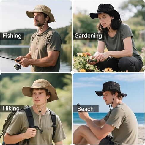 Sun Hat for Men Women: Fishing Hat Wide Brim Bucket Boonie Hats UV Protection for Summer Beach Hiking Safari Travel in Saudi Arabia