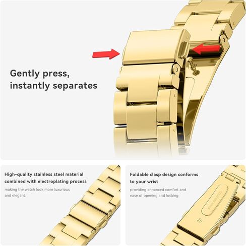 مشاهدة نطاقات للنساء متوافقة مع Apple Watch Band 38mm 40mm 41mm 42mm 44mm 45mm 46mm 49mm 49mm سوار سلسلة الصلب المعدنية القابلة للتعديل لسلسلة الفولاذ لسلسلة Iwatch 1/2/3/4/5/6/7/8/10/10/se in Kuwait