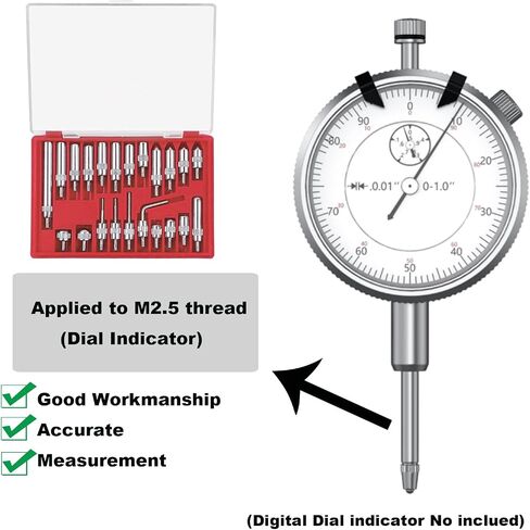 Dial Indicator Extension Set - Dial Indicators Tips 22 Pieces, for Precision Measurement -Dial Gauge Indicator with Extension, Tips, and Tools, Essential Tools for Dial Indicators in Saudi Arabia