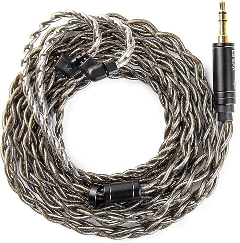 EZ EAR KBEAR DarkJade IEM Cable in Ear Monitor Cord with Silver-Plated Plug for KZ ZS10PRO/ZS12 PRO X/EDX PRO/ZSN PRO X/CASTOR/AS16 PRO/AS24/ZAR/ZAS/ZAX,CCA CRA/C10 (3.5mm-Without mic, Gray, QDC) in Saudi Arabia