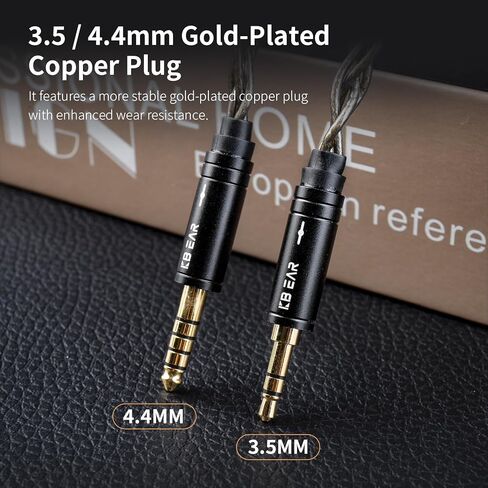 EZ EAR KBEAR DarkJade IEM Cable in Ear Monitor Cord with Silver-Plated Plug for KZ ZS10PRO/ZS12 PRO X/EDX PRO/ZSN PRO X/CASTOR/AS16 PRO/AS24/ZAR/ZAS/ZAX,CCA CRA/C10 (3.5mm-Without mic, Gray, QDC) in Saudi Arabia