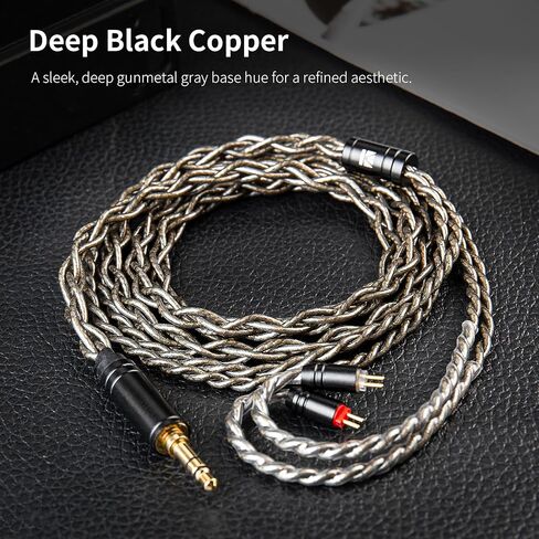EZ EAR KBEAR DarkJade IEM Cable in Ear Monitor Cord with Silver-Plated Plug for KZ ZS10PRO/ZS12 PRO X/EDX PRO/ZSN PRO X/CASTOR/AS16 PRO/AS24/ZAR/ZAS/ZAX,CCA CRA/C10 (3.5mm-Without mic, Gray, QDC) in Saudi Arabia